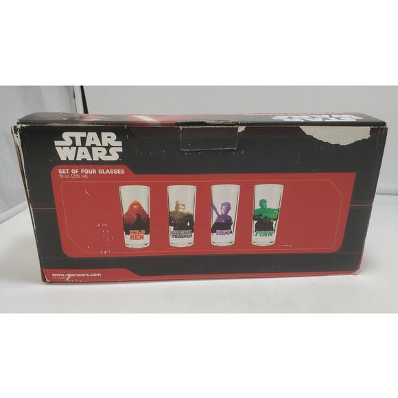Star Wars Force Awakens Set of 4 10oz Glasses Vandor IOB - Picture 2 of 7
